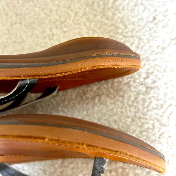 OluKai U'l Leather Thong Sandal with Metallic Double Straps - Picture 9 of 10